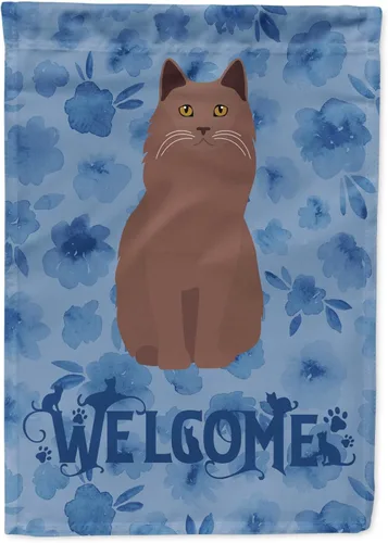 Miniatura 27 de Caroline's Treasures CK5047CHF Ojos Azules - Bandera de bienvenida con diseño de gato para casa de porche, grande, para colgar en la pared