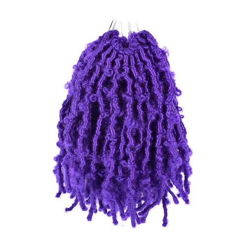 Miniatura 30 de Niseyo 6 paquetes de trenzas de ganchillo suaves de mariposa de 10 pulgadas, hechas a mano, preenlazadas, color negro oscuro, trenzas de mariposa