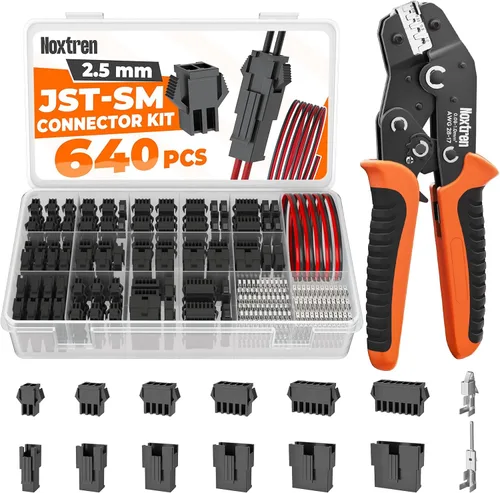 Miniatura 8 de JST-PH Kit de conectores de 0.079 in y JST-SYP de 0.098 in con herramienta de crimpado de trinquete AWG28-17, juego de terminales de cable de 21