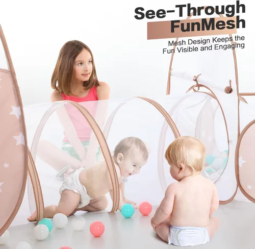 Miniatura 3 de PigPigPen Tienda de campaña 3 en 1 para niños con túnel de juego y pozo de bolas, juguetes para niños y niñas, juguetes de casa