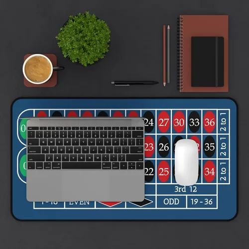 Miniatura 2 de Alfombrilla de escritorio 2 en 1 con borde cosido, base de goma antideslizante de neopreno prémium para decoración de sala de juegos de oficina