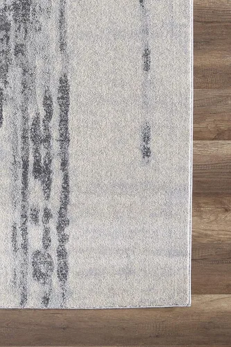 Miniatura 3 de Abani Alfombra tradicional gris y beige con patrón de goteo de 5 pies 3 pulgadas x 7 pies 6 pulgadas, colección de cuarzo, alfombra decorativa