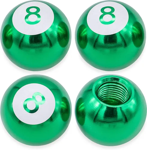 Miniatura 73 de 4 piezas tapas de vástago de válvula de neumático estilo bola 8, cubiertas universales de vástago de válvula de neumático con núcleo de cobre a