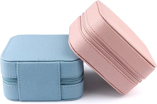 Miniatura 7 de Duomiila - Caja de joyería pequeña, mini organizador de viaje portátil, para anillos, aretes, collares. Un regalo para niñas y mujeres
