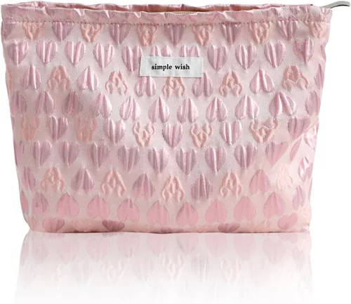 Miniatura 49 de Wudygirl Bolsa de maquillaje de lona para mujer, organizador estético de maquillaje, bolsa de maquillaje de viaje, bolsa de aseo para bolso, bolsa