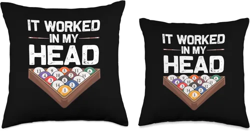 Miniatura 3 de 8 Ball Pool Gift Billiards Accessories & Stuff Divertido diseño de billar para hombres y mujeres, cojín deportivo para jugadores de piscina, 16 x 16