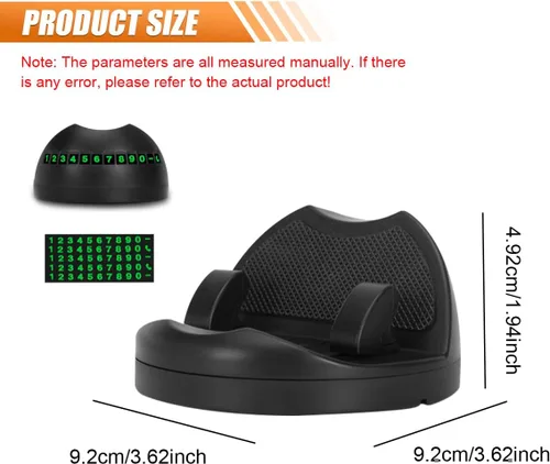 Miniatura 2 de Soporte para teléfono de coche, soporte giratorio ajustable de 360° para salpicadero con placa de estacionamiento, soporte autoadhesivo
