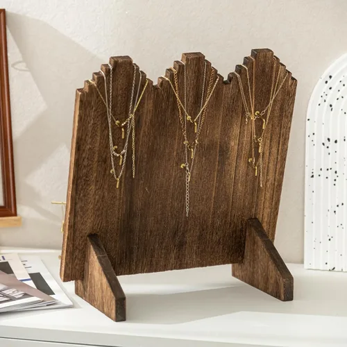 Miniatura 6 de Lolalet Expositores de collares de madera para vender, múltiples soportes independientes de collares y exhibidores para vendedores, soportes