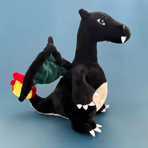 CHAOZI0 Dragón de peluche con alas malvadas, dragón que respira fuego, juguete de peluche de dragón de fuego, almohada, compañero para niños y