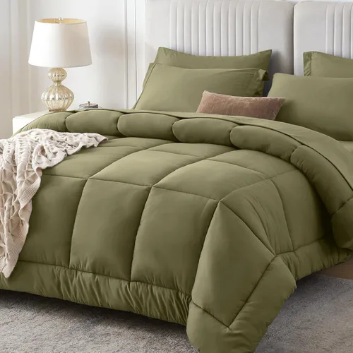 Miniatura 48 de Sasttie Juego de edredón tamaño individual, 5 piezas de cama reversible en una bolsa, juego completo de ropa de cama que incluye edredón, sábana