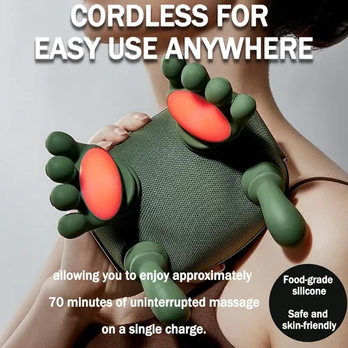 Miniatura 5 de Handiva Massager-Handiva Electrlc Masajeador cervical de cuello con calefacción, escaleno y relajación de hombros que parece una mano (verde musgo)