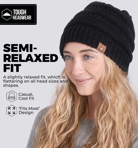 Miniatura 10 de Gorro de punto para mujer, cálido y suave, elástico, para clima frío de Tough Headwear