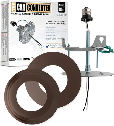 Miniatura 11 de The Can Converter R56 - Kit de conversión de luz empotrada para lata con medallón de techo plano y biselado de 7 pulgadas, mejoras para el hogar