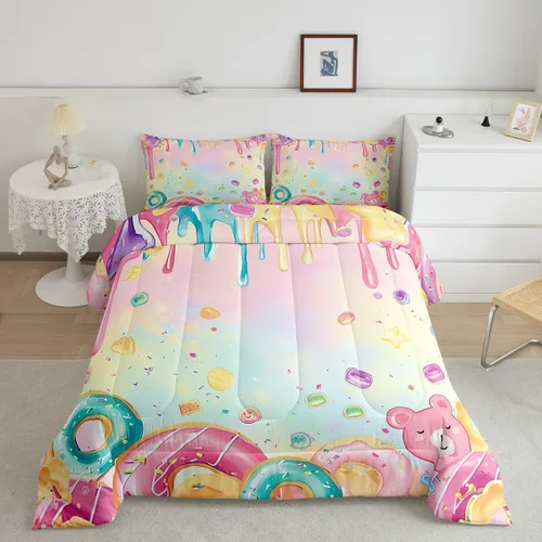 Miniatura 10 de Castle Fairy - Juego de funda de edredón con bandera estadounidense tamaño King, ropa de cama para niñas y adolescentes, funda de edredón con Multi