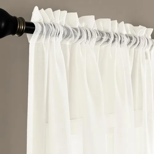 Miniatura 95 de Cortinas para ventana cortinas blancas traslúcidas de 90 pulgadas de largo, 2 paneles de cortinas de tul, paneles de ventana para cortinas de Blanco