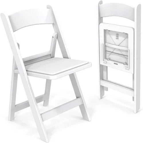 Miniatura 9 de FCH Silla plegable de plástico con asiento acolchado, sillas plegables de resina con cojín suave, cómoda y resistente, adecuada para interiores