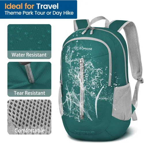 Miniatura 4 de ZOMAKE Mochila plegable ultraligera de 25 litros, mochilas de senderismo plegables resistentes al agua, mochila plegable pequeña para viajes