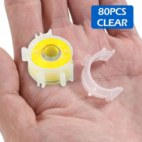 Miniatura 8 de YBEATY 80 clips de bobina de coser, pequeños kits de soportes de bobina transparentes, abrazaderas de hilo de plástico, organizadores de bobinas