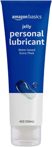 Amazon Basics Jelly - Lubricante a base de agua, 4 onzas líquidas, lubricante personal de gel extra grueso, fácil de limpiar, apto para juguetes,