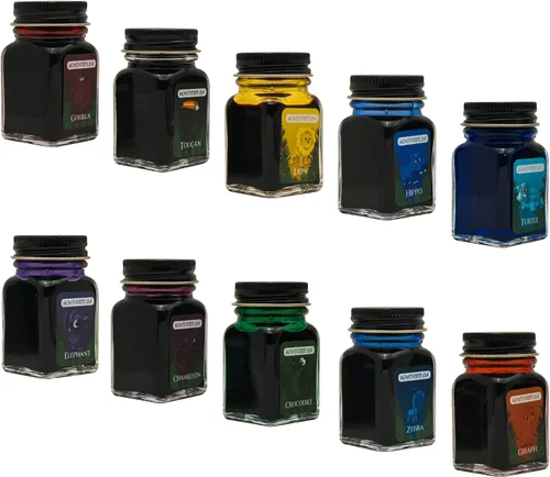 Miniatura 3 de Monteverde USA Juego de regalo de tinta de la colección Jungle – 10 tintas exóticas para pluma estilográfica, botellas de 30 ml, colores vibrantes