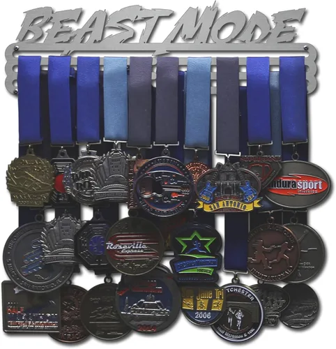 Miniatura 8 de Allied - Percha para medallas – Modo Bestia (12 pulgadas de ancho con 1 barra para colgar) – Estante de exhibición para colgar medallas, múltiples