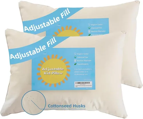 Miniatura 10 de Almohada orgánica con funda de almohada de dibujos animados - 16x22 Almohada para niños con funda de 100% algodón orgánico, almohada juvenil