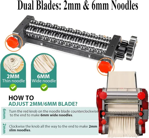 Miniatura 2 de XINGYUEXUAN Pasta eléctrica que hace la máquina el rodillo comercial de la masa del fabricante de espagueti de los fideos con el cortador de 0.079