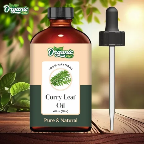 Miniatura 3 de Organic Zing Aceite de hoja de curry de grado cosmético (4.0 fl oz / 3.99 fl oz) con cuentagotas – Aceite botánico para el cuidado de la piel