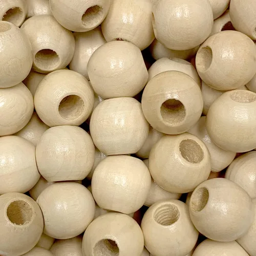 Miniatura 10 de 200 cuentas de madera con agujero grande para macramé, manualidades, joyas, manualidades, guirnaldas y borlas (11 x 13 marrón)