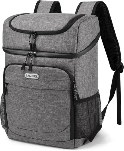 Miniatura 19 de BAGLHER Mochila Nevera Térmica Ligera Aislada - 30 Latas, A Prueba de Fugas para Almuerzo, Picnic, Senderismo, Viajes de Campamento Verde-Titán