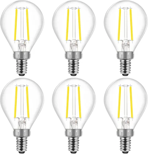 Energetic - Bombilla LED G16.5 regulable E12 de 60 W, 500 lúmenes, bombilla de candelabro para candelabros, ventilador de techo, tocador, luz diurna