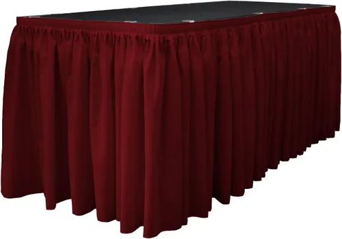 Miniatura 52 de LA Linen Falda de mesa de popelina de poliéster para mesas rectangulares, tela plisada para banquetes de boda, 14 pies por 29 pulgadas de largo