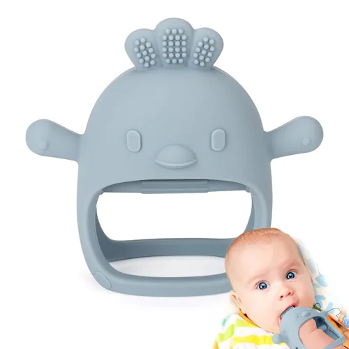 Miniatura 11 de Socub Juguetes de dentición de silicona para bebés de 3-6 y 6-12 meses, guante de dentición de silicona anti-caída sin BPA, juguetes para masticar