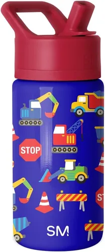 Miniatura 43 de Simple Modern Botella de agua para niños con tapa con pajilla, vaso aislado de acero inoxidable de 14 onzas para niños y a prueba de derrames