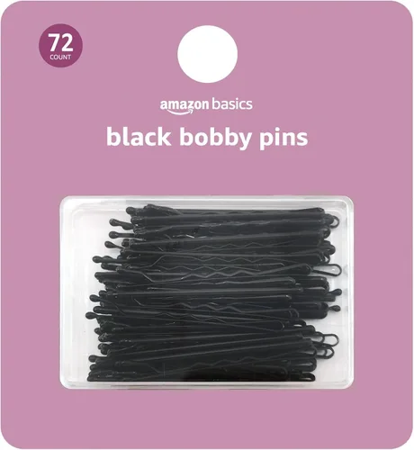 Amazon Basics Bobby Pins in Case Black 72 Count