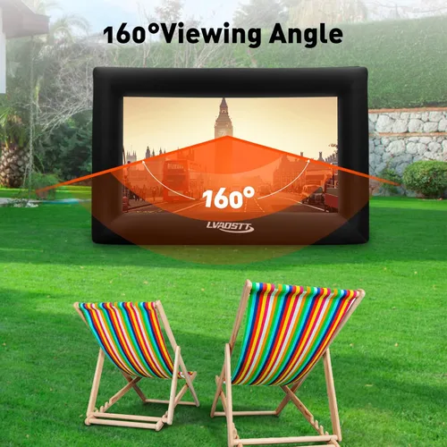 Miniatura 7 de Pantalla de Proyector Inflable, Pantalla de Película Inflable de 16 Pies para Proyector Exterior, Diseño de Una Pieza de Fácil Instalación
