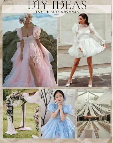 Miniatura 5 de VDS Tela de Organza Premium de 1 Yarda por Yarda de 45" de Ancho - Material de Tul Transparente, Ligero y Brillante para Manualidades DIY