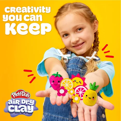 Miniatura 3 de Play-Doh Arcilla perfumada que se seca al aire, paquete de verano de 2 unidades, 1 fresa rosa, 1 piña amarilla, artes y manualidades, suministros