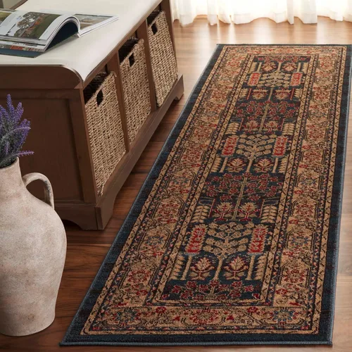 Miniatura 10 de SAFAVIEH Mahal Collection - Alfombra decorativa, 2.2 x 4 pies, azul marino y natural, diseño oriental tradicional, no desprende pelusa y de fácil