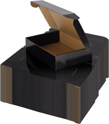 Miniatura 11 de Hoikwo Paquete de 40 cajas de envío de 4 x 4 x 2 para pequeñas empresas, cajas de cartón de embalaje negras, caja de embalaje de correo móvil