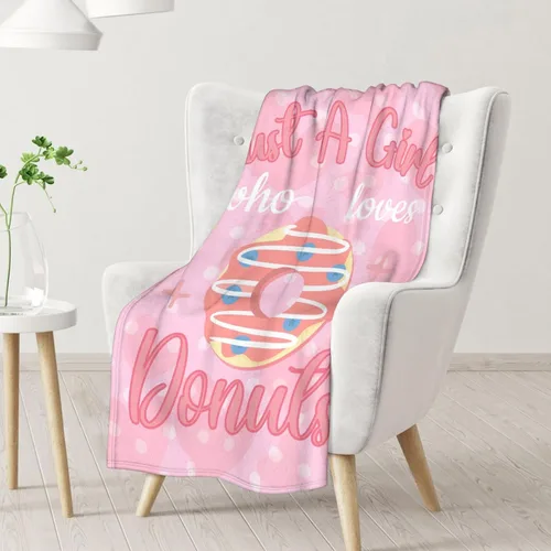 Miniatura 2 de Manta para niñas, 30 x 40 pulgadas, bonita manta de dona para niñas, manta rosa suave y mullida para sofá y oficina