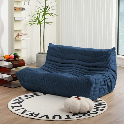 Miniatura 18 de N&V Fireside Sofá de Dos Plazas, Sofá de Piso Tamaño Twin de Mediados de Siglo sin Brazos, Silla Lounge de Piso de Pana Premium Suave, Silla de Jade