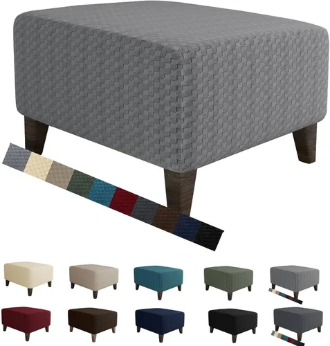Miniatura 16 de MAXIJIN Fundas para otomano de jacquard, fundas protectoras para taburete plegable, protector de muebles, funda suave y gruesa rectangular