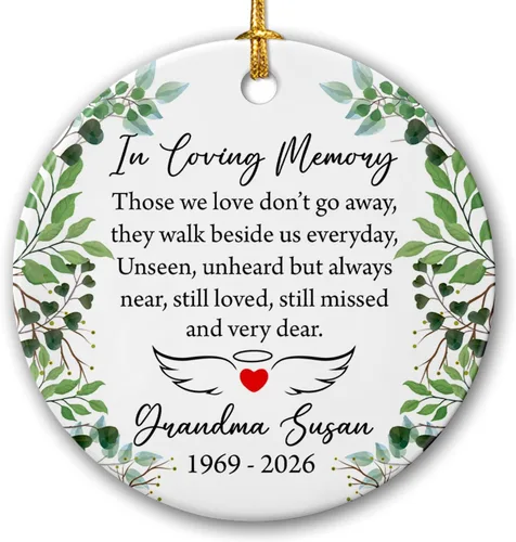 Those We Love Don't Go Away - Adorno de cerámica conmemorativo, regalos de condolencias, regalos de duelo, adorno de recuerdo conmemorativo, Adorno
