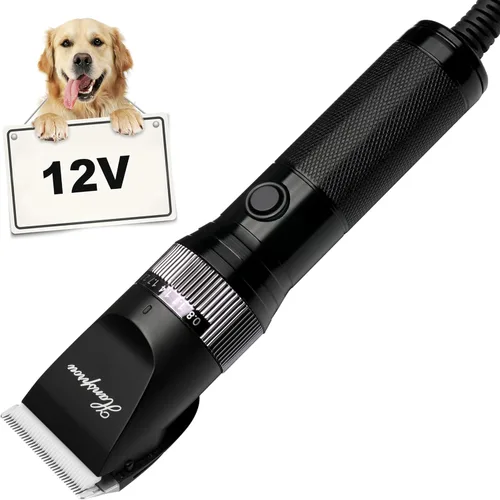 Miniatura 10 de Cortapelos de aseo para perros de alta potencia para abrigos gruesos y pesados, de bajo ruido, recortadora de mascotas profesional con peines de Gris