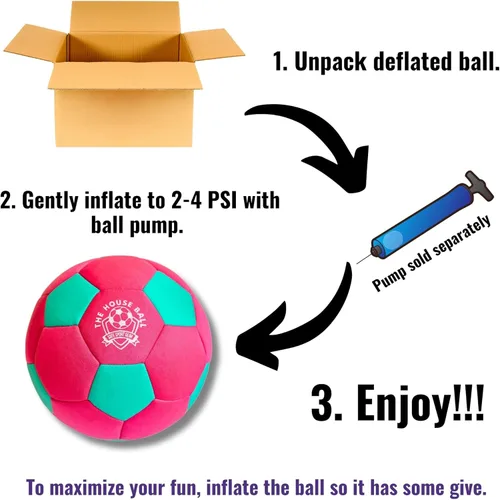 Miniatura 5 de The House Ball - La pelota de fútbol original suave y segura para interiores, tamaño 4, creada para el interior de tu hogar y patio, sin rozaduras