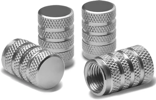 Miniatura 10 de Auto Dynasty Tapones hexagonales de válvula de neumático de aleación de latón recubierto y pulido de aluminio negro cromado (paquete de 4)