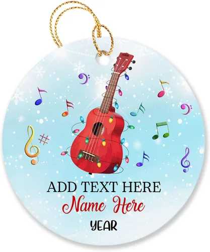 Miniatura 24 de Adorno de Navidad personalizado de acordeonista que toca acordeón, nombre personalizado y año, adorno de Navidad para acordeonista, instrumento