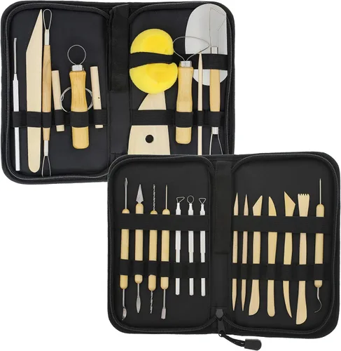 U.S. Art Supply Juegos de herramientas de cerámica y arcilla (26 piezas) – los juegos de 12 y 14 piezas incluyen herramientas de cerámica, estuche