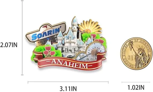 Miniatura 3 de Imán de Anaheim de Estados Unidos para nevera, de madera, 3D, monumentos, viajes, coleccionables, recuerdos, decoración hecha a mano 2